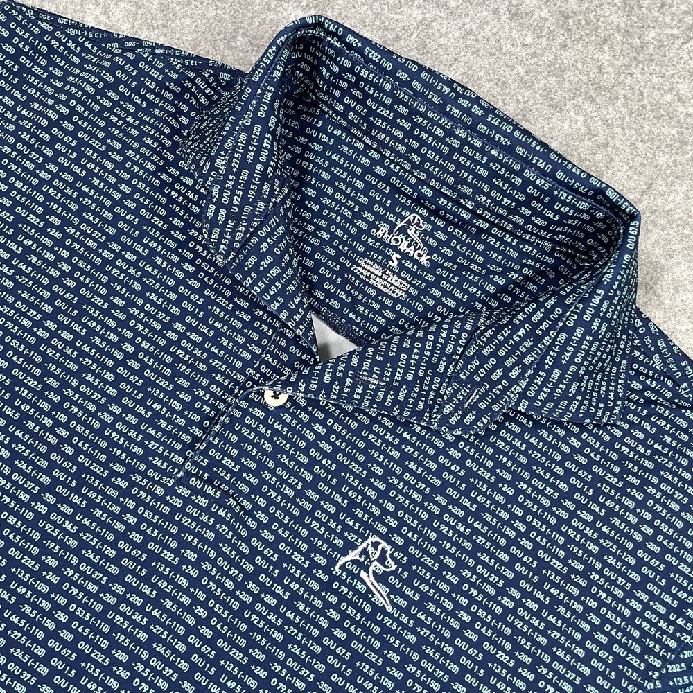 Rhoback Mens Performance Polo S Navy Blue Betting Odds Print The Underdog